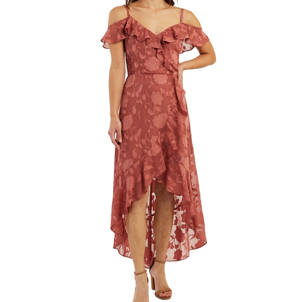NWOT Juniors' Ruffled Textured High-Low Dress